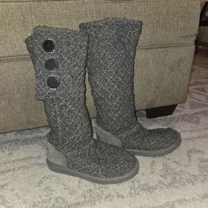 Women's UGG Gray Knit Button-Up Boots